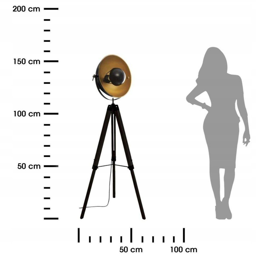 Lampa stojąca podłogowa trójnóg loft reflektor