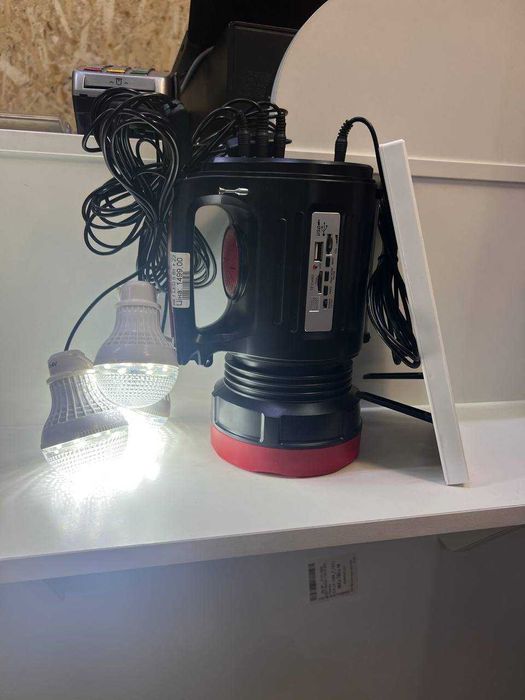 Фонарь Повербанк Power Bank солнечная панель светодиодные лампочки USB
