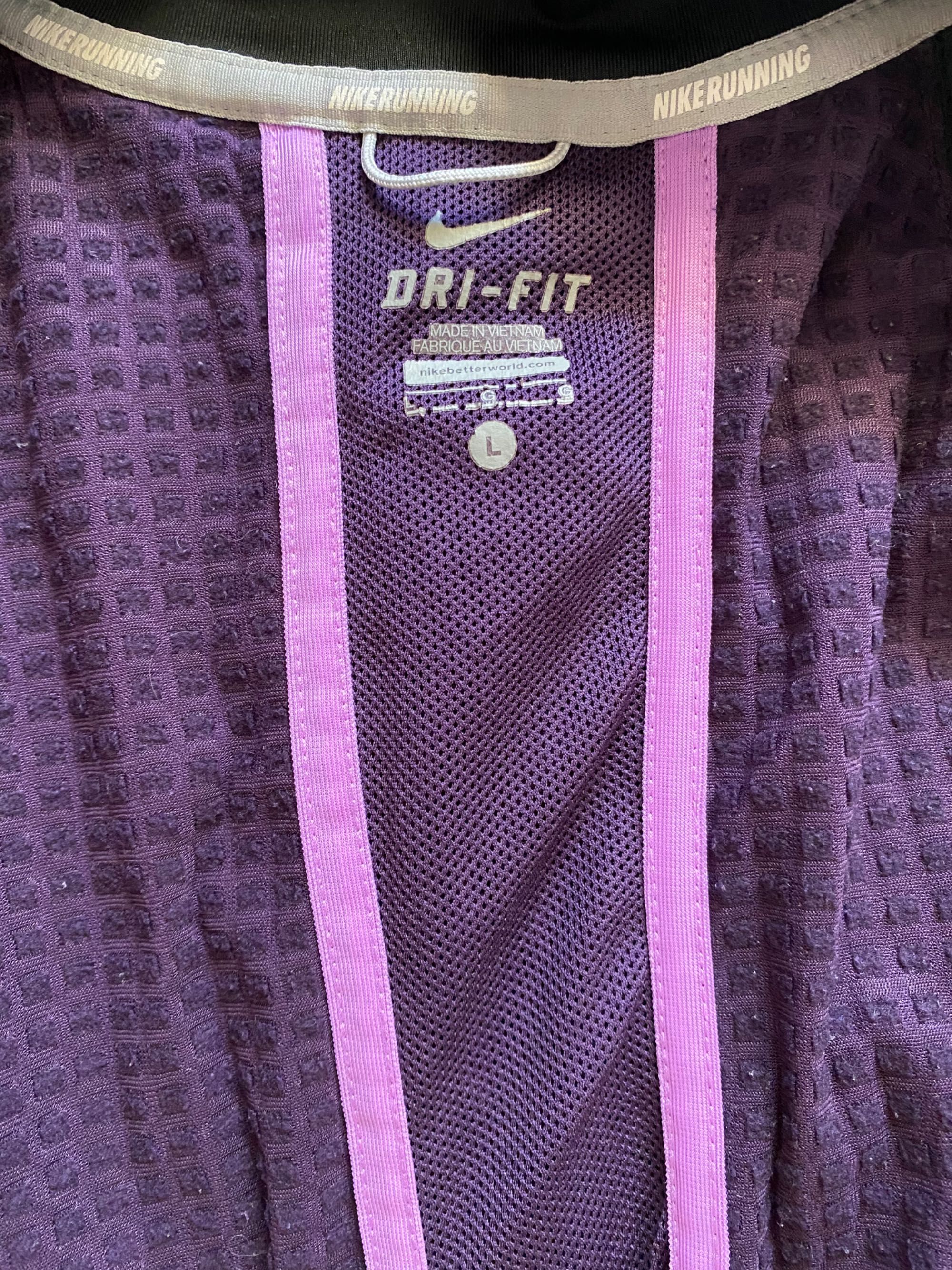 fioletowa kurtka Nike running do bike dri-fit wiatrówka 40 L