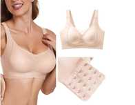 Beżowy biustonosz bezszwowy modelujący push up top podtrzymujący