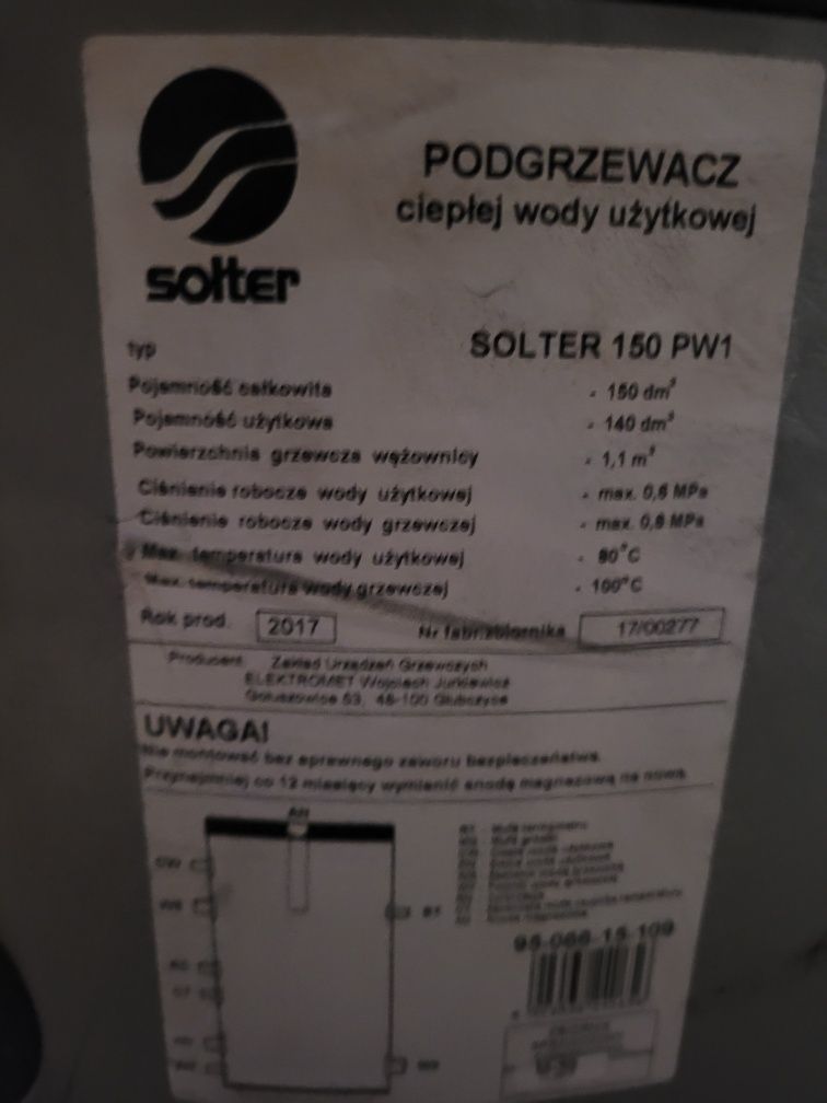 Bojler/ podgrzewacz wody ciepłej  solter używany
