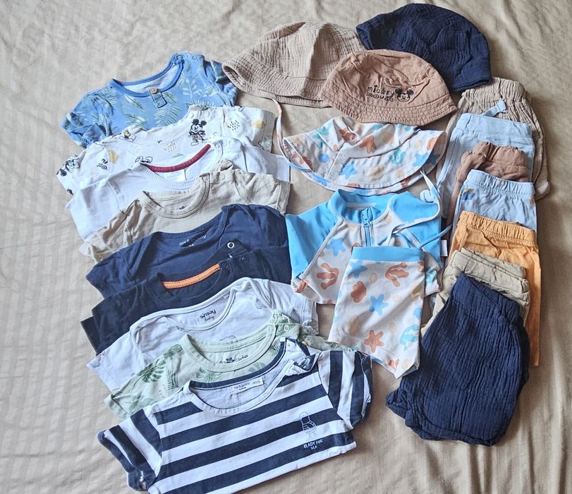 Ubranka letnie dla chłopca r 74 stan b.d