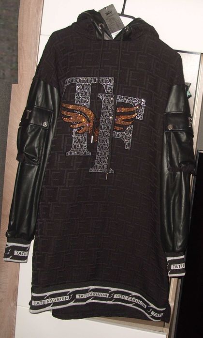 SUKIENKA lub PŁASZCZYK T.A.T.U  kaptur _cyrkonie r. L /XL