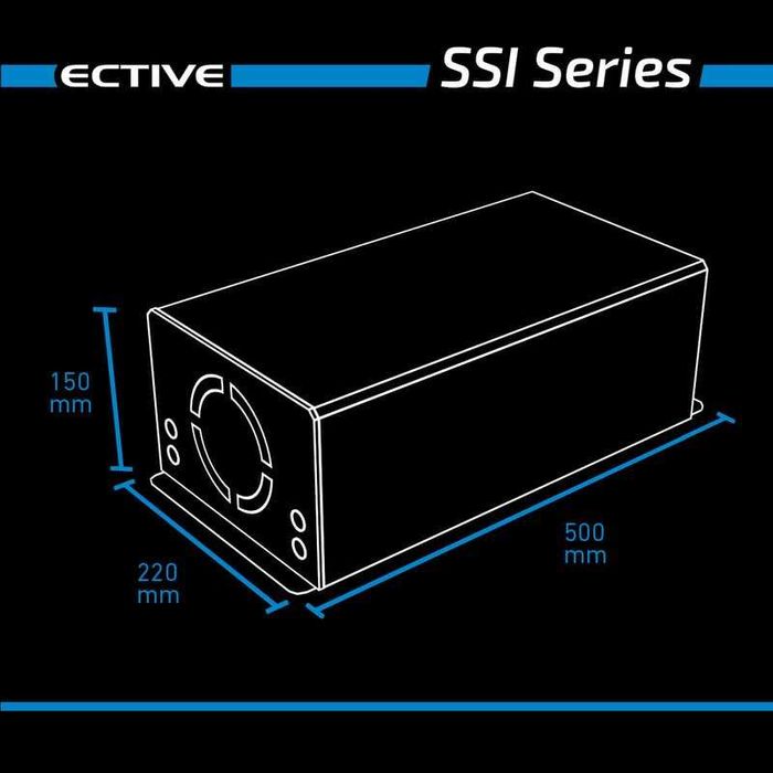Інвертор чистий сінус ECTIVE SSI 2000W (2кв) з зарядним, Германія