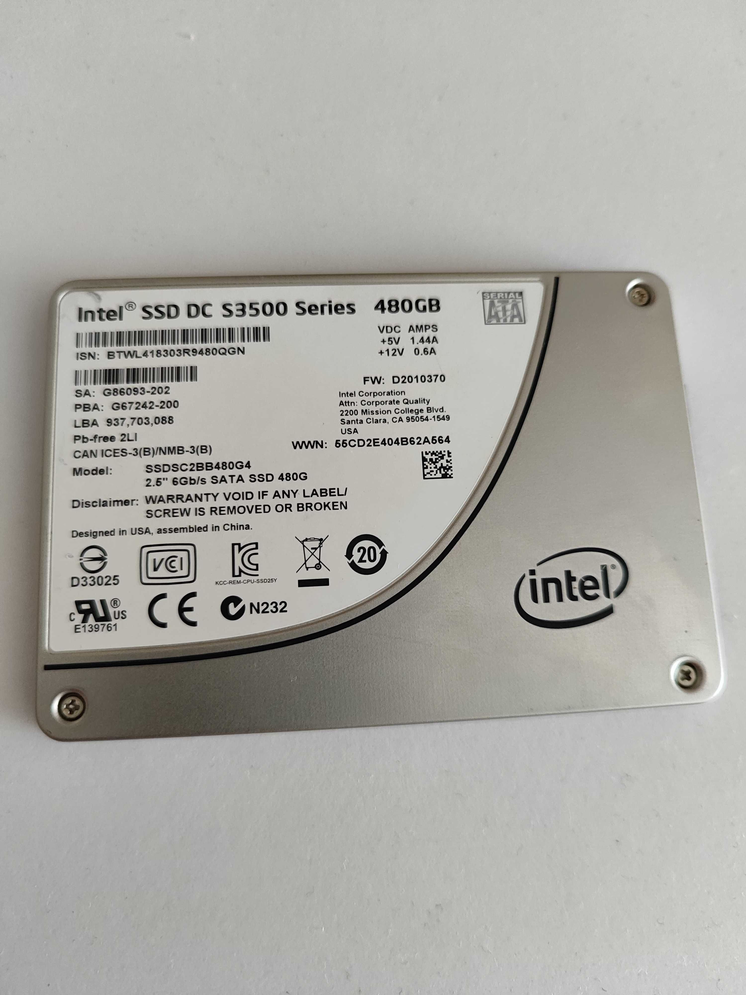 Dysk Intel SSD DC S3500 Series 480GB SATA3