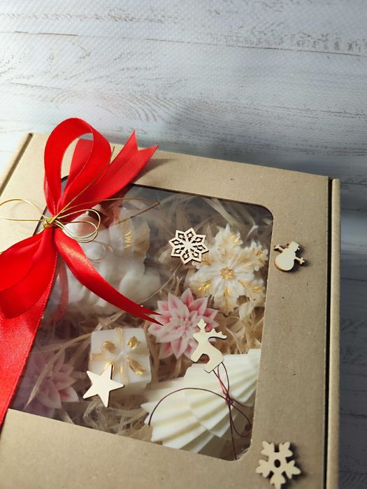 Zestaw świąteczny świec sojowych prezent box prezentowy upominek świec