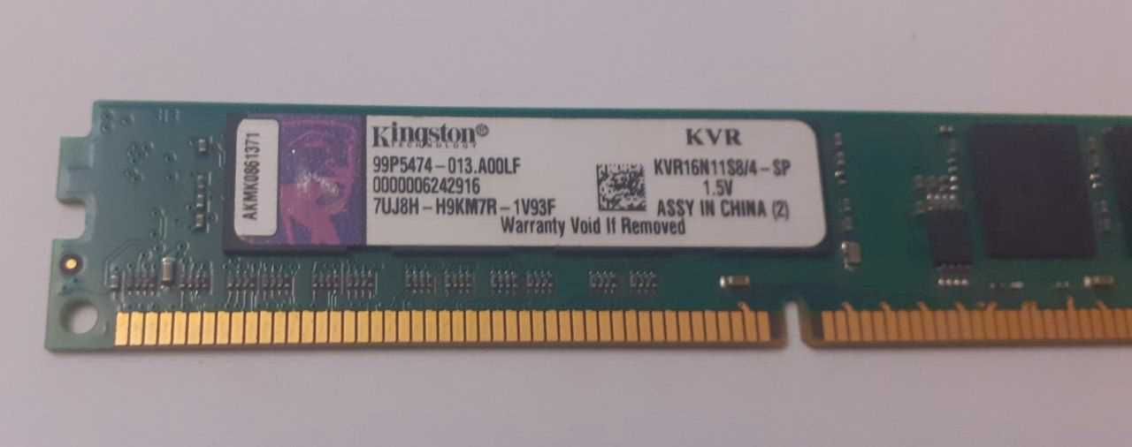 Оперативна пам'ять Kingston 4 GB DDR3 1600 MHz (KVR16N11S8/4)