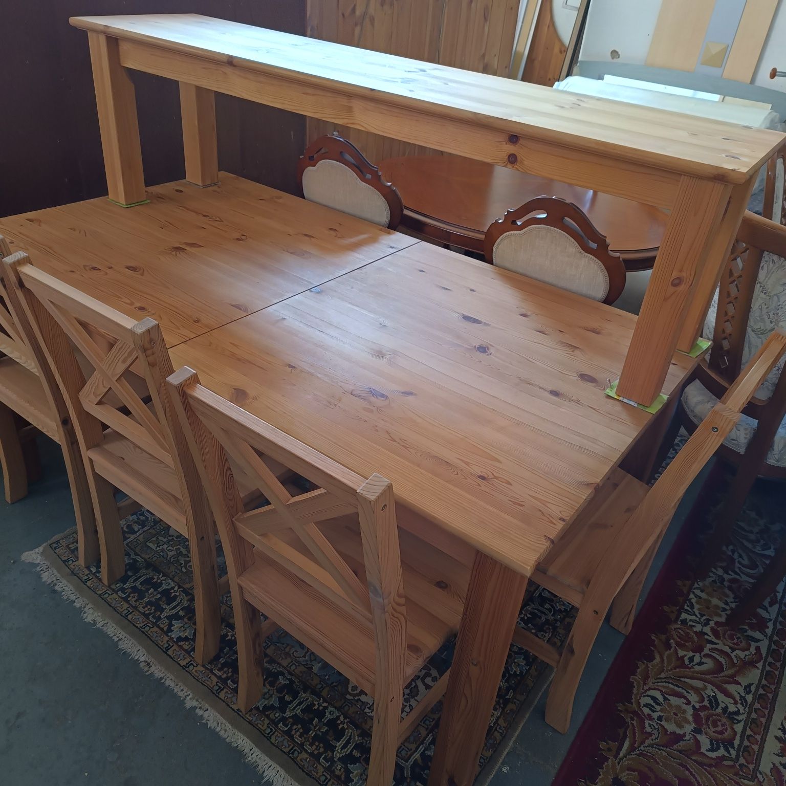 Drewniany stół+ krzesła+ ławka