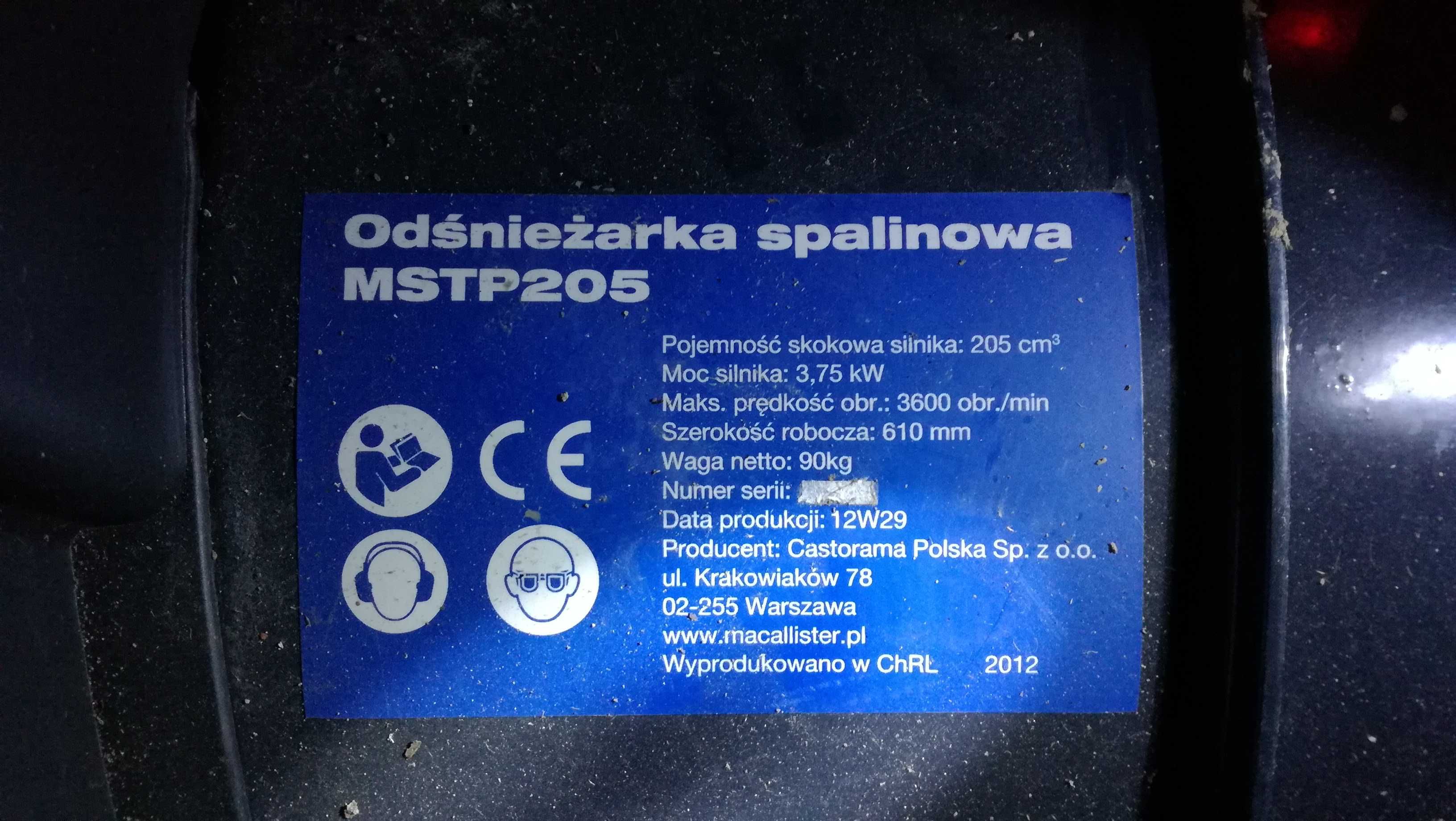 Odśnieżarka spalinowa Mac Allister