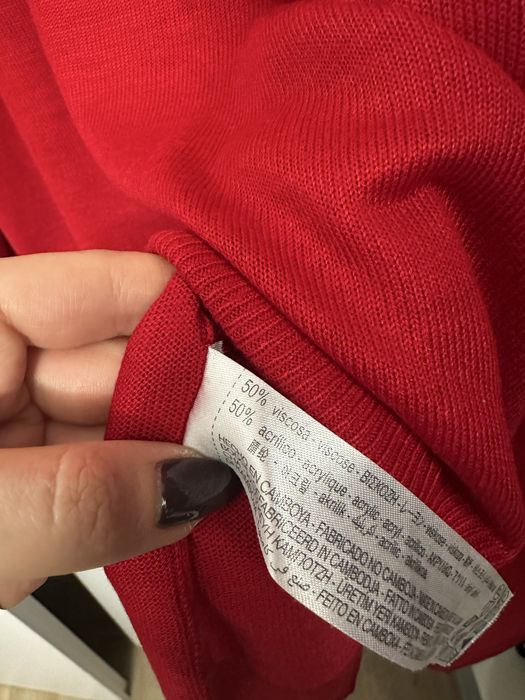 Czerwony sweter damski ZARA r.36