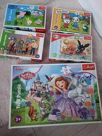 Puzzle 3+ zestaw puzli 5 sztuk