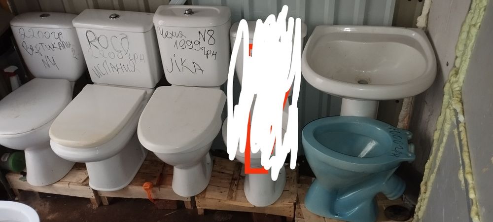 Продам унитазы ,бачки , крышки б/у