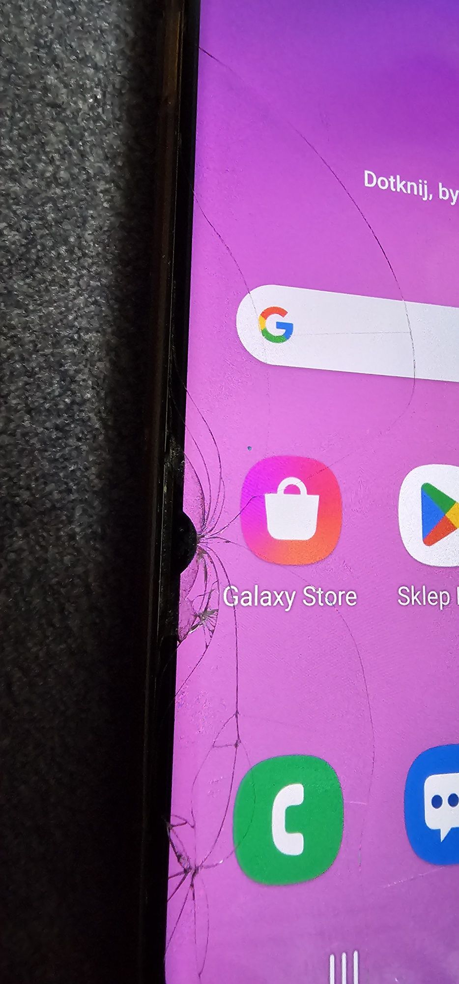 SAMSUNG S10+ uszkodzony wyświetlacz