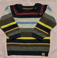 Sweter w kolorowe stonowane paski H&M 68