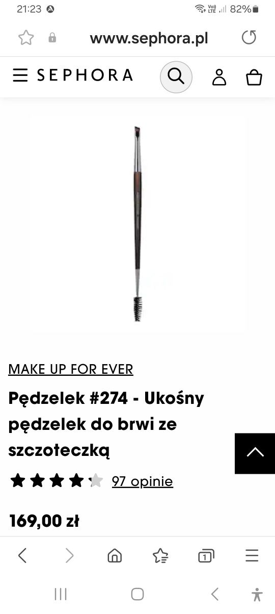 NOWY#274 SEPHORA Make up for ever pędzelek do stylizacji brwi i rzęs