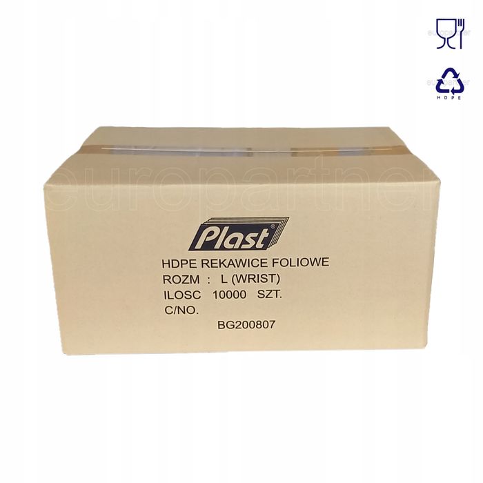 Rękawice Rękawiczki foliowe Plast zrywki KARTON L' europartnersklep.pl