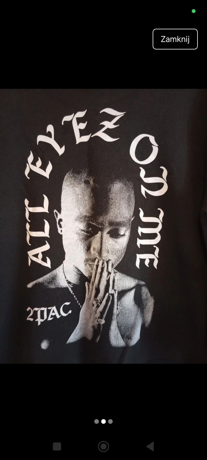 Czarna bluza 2PAC stylowa modna z nadrukiem