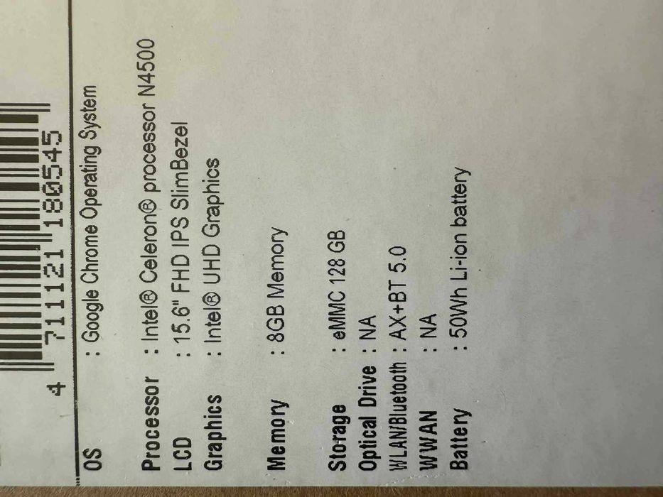 NOWY Laptop Acer Chromebook 315 (8gb/128gb) / CB315-4H-C567