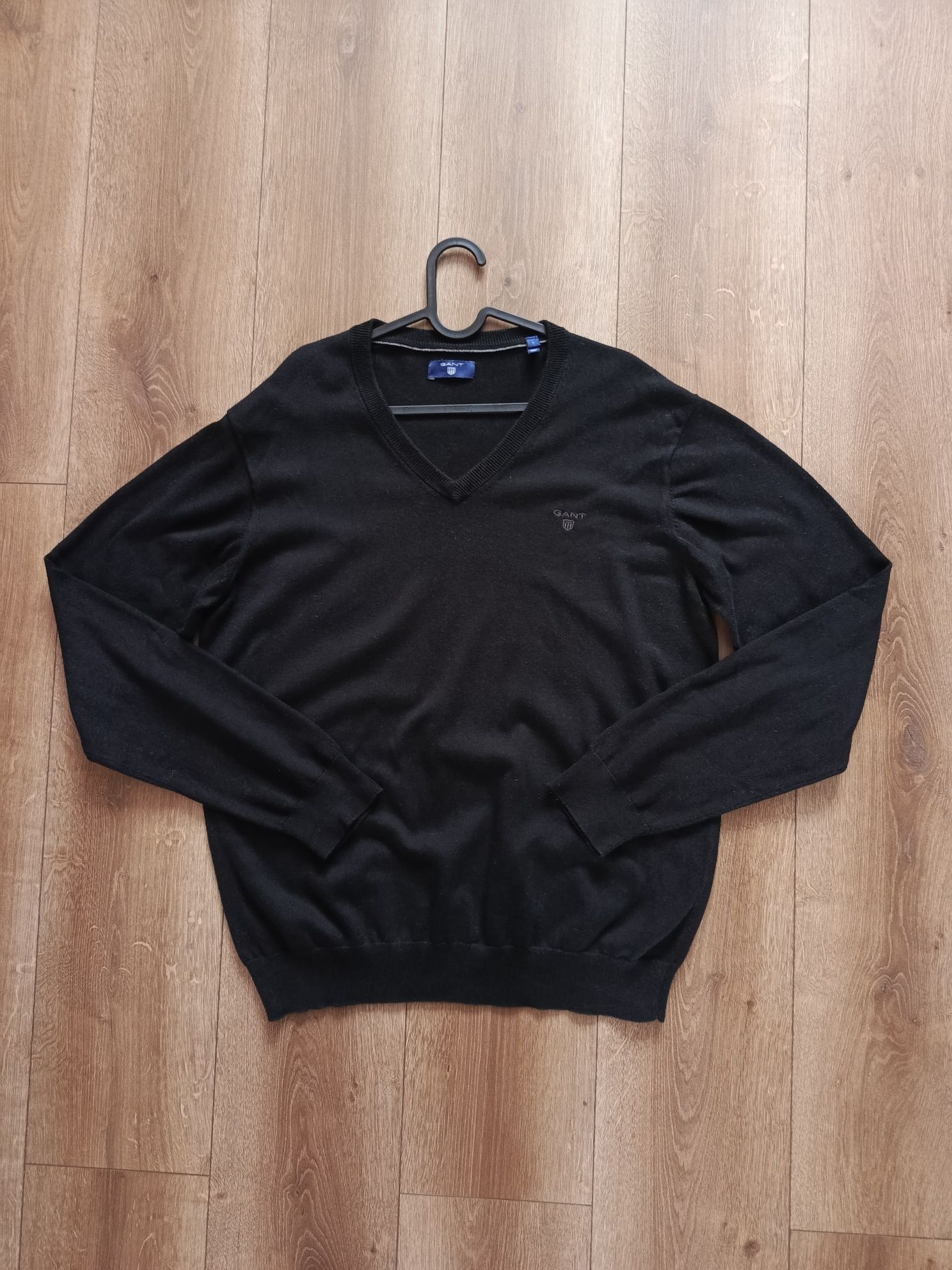 Sweter czarny bawełniany GANT L elegancki premium