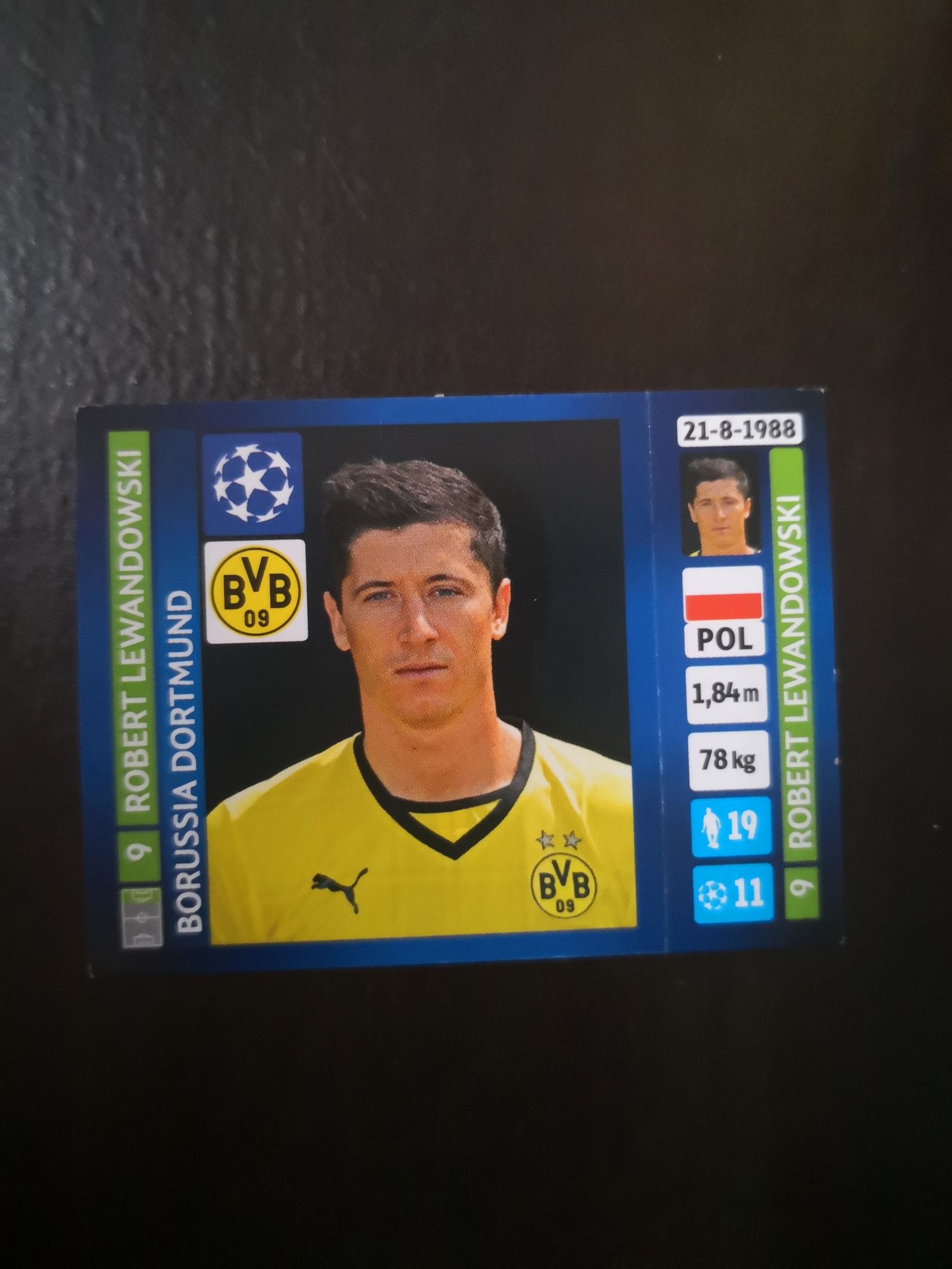 36 naklejek Panini Champions League 2013/2014 Robert Lewandowski