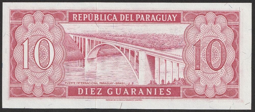 Paragwaj 10 guarani 1952 - E. A. Garay - stan bankowy UNC