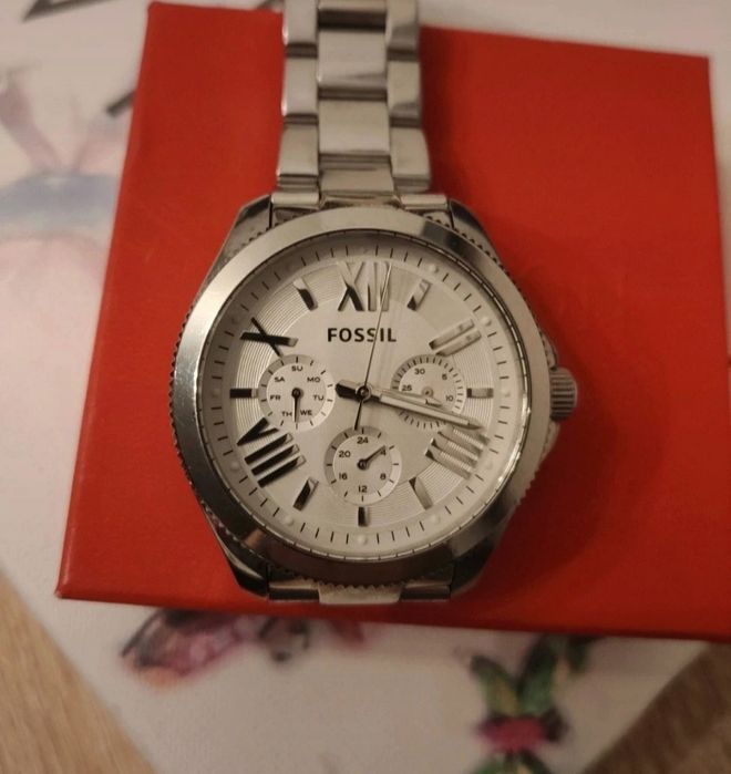 Zegarek damski bransoletka duża tarcza Fossil