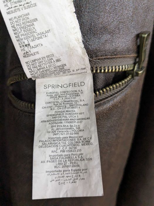 Springfield kurtta skórzana męska brązowa lekko ocieplana rozm. XXL