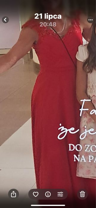 Czerwona dluga suknia, sukienka balowa, weselna