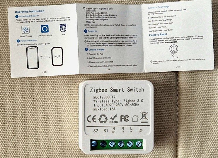 Zigbee реле BSD17 (чіп BL702) – сумісне з eWeLink та Home Assistant
