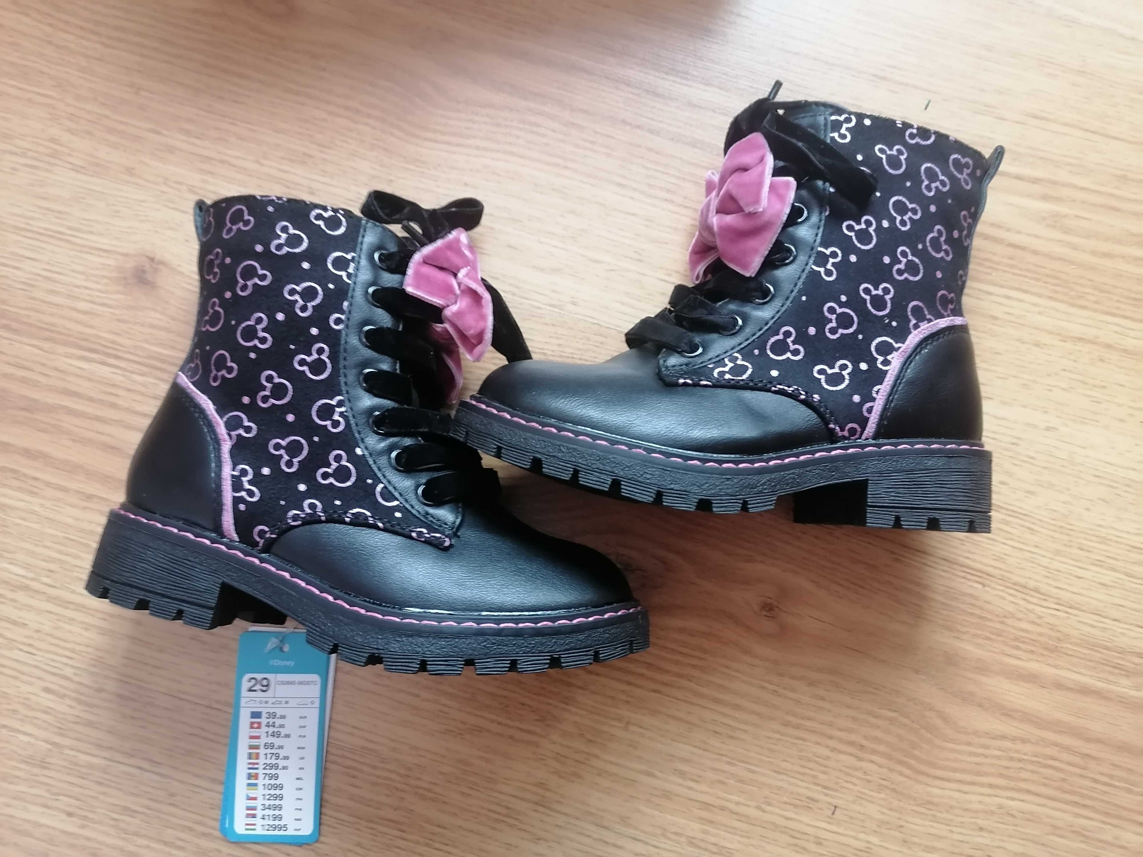 Buty zimowe  nowe dziewczęce  r. 29  wk.18 ,5