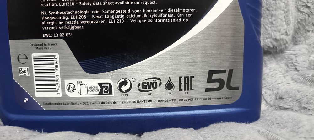 Моторное Масло elf 5w-40