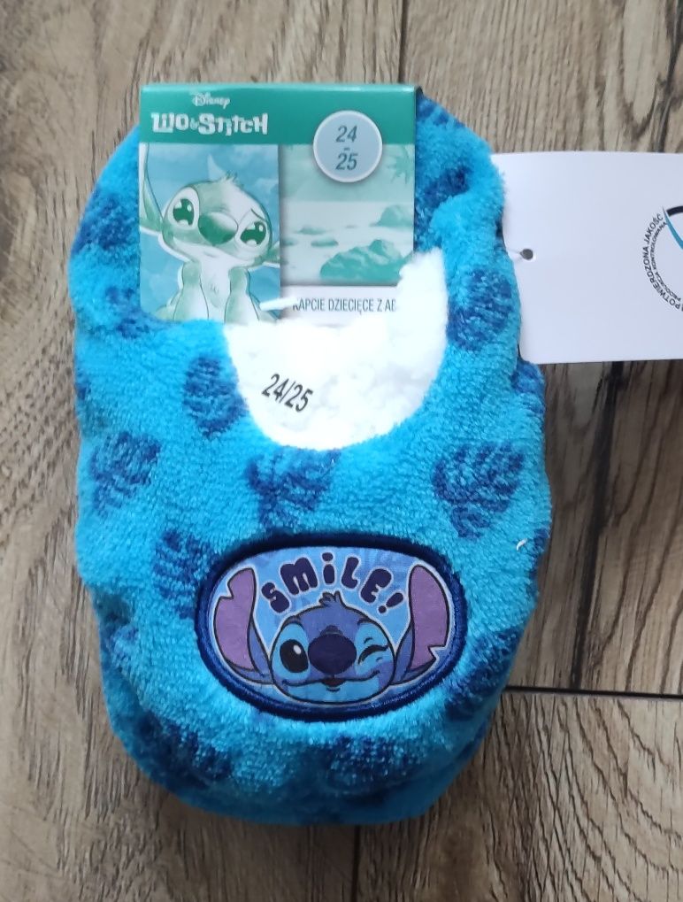 Kapcie dziecięce ocieplane z ABS Lilo & Stitch 24-25 nowe