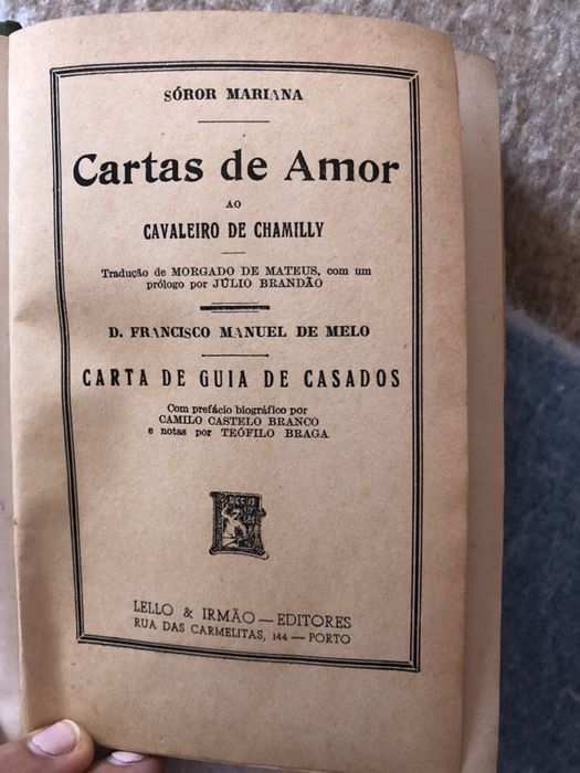 Livraria LELLO & IRMÃO - Cartas de Amor | Soror Mariana