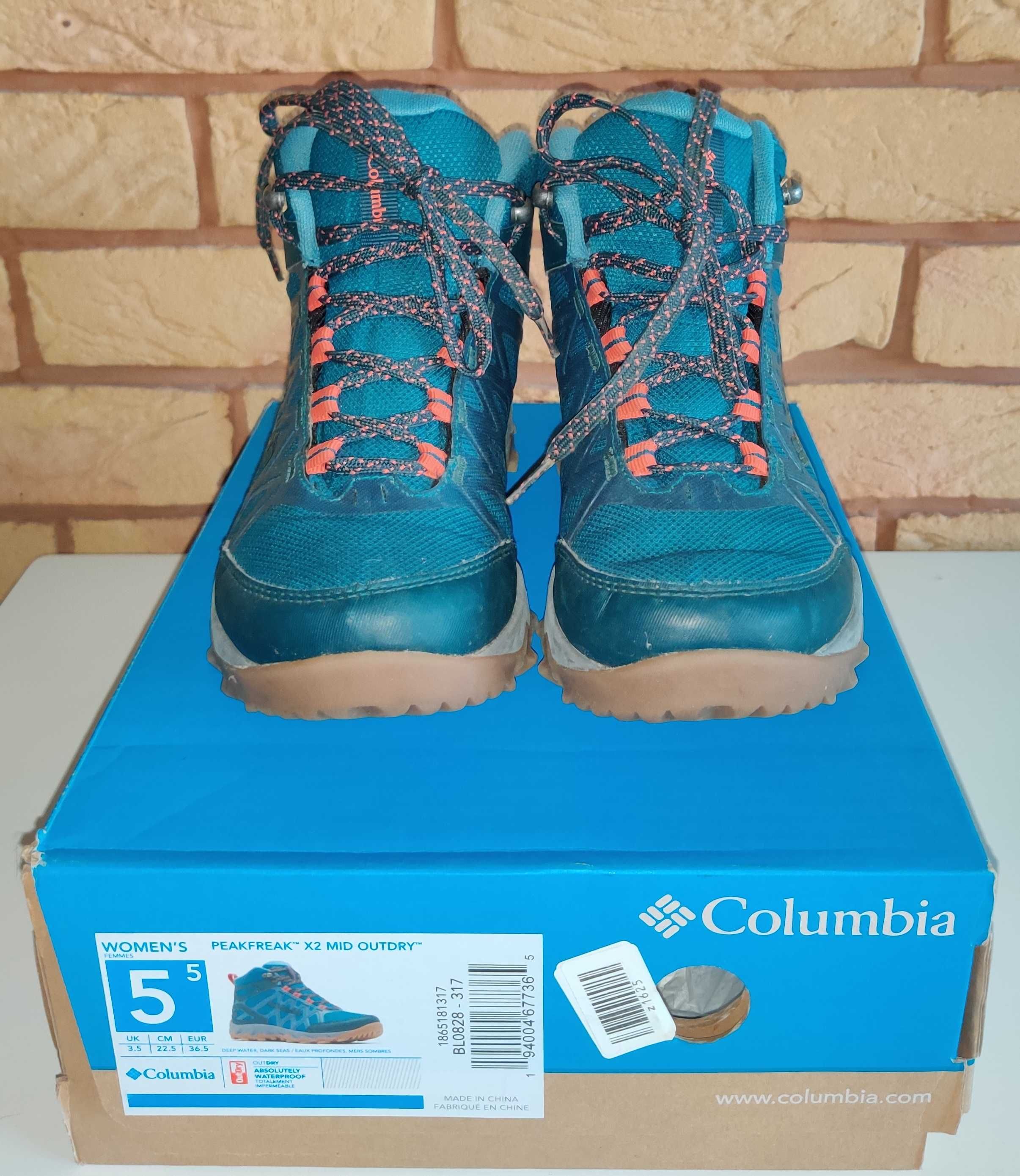 Buty trekkingowe Columbia r. 36,5 (stopa 22,5 cm) - jak NOWE