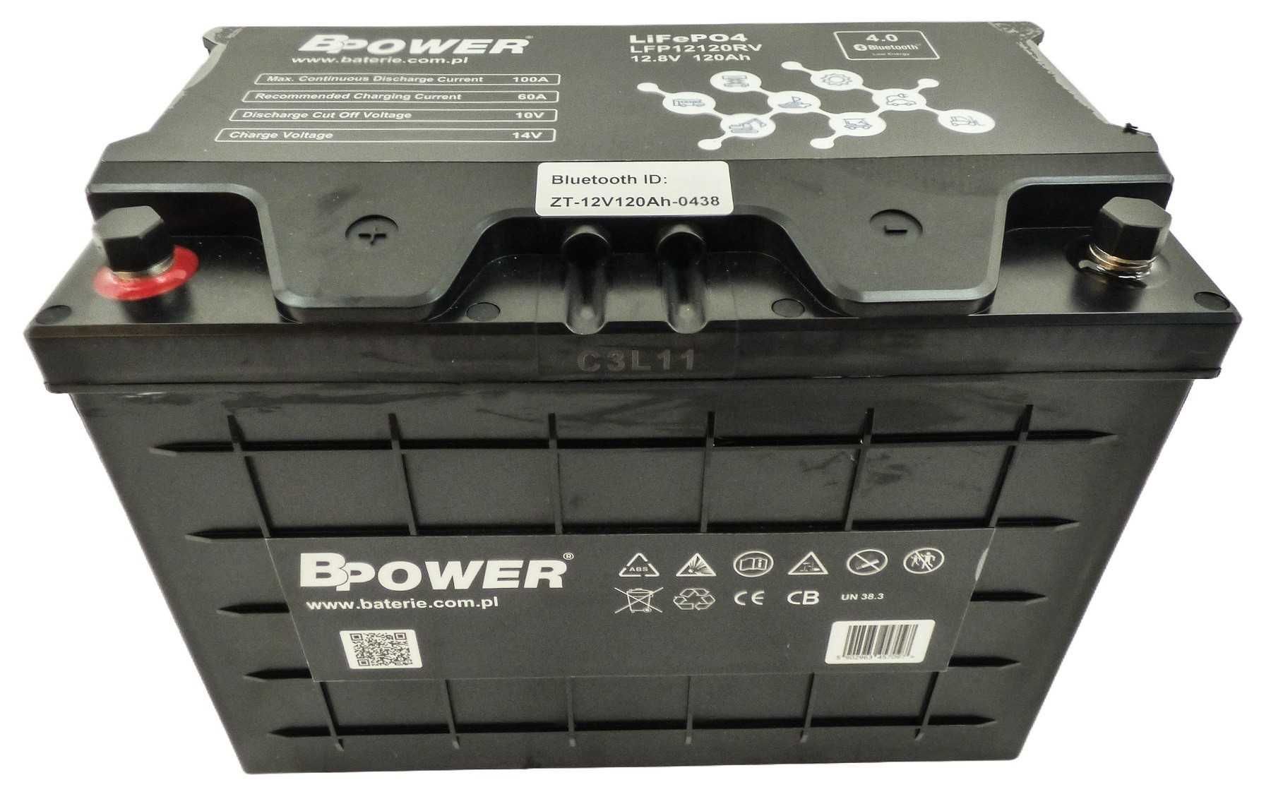 Akumulator litowy LiFePO4 12,8V 120Ah Bluetooth z matą grzewczą BPower
