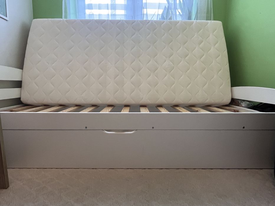 Łóżko drewniane białe 90x200