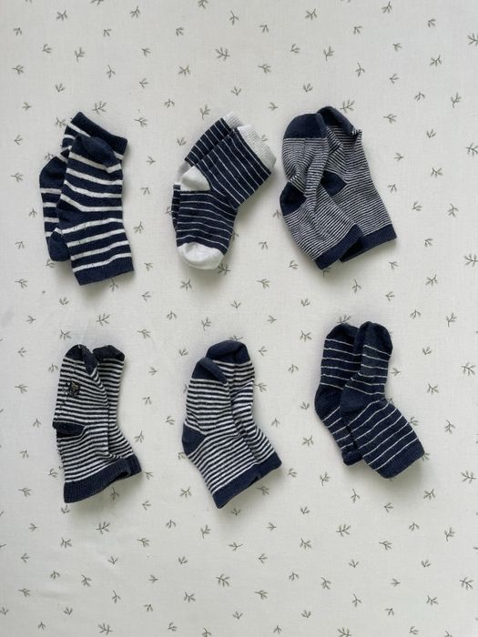 Skarpety dla chłopca H&M bawełniane skarpetki w paski zestaw
