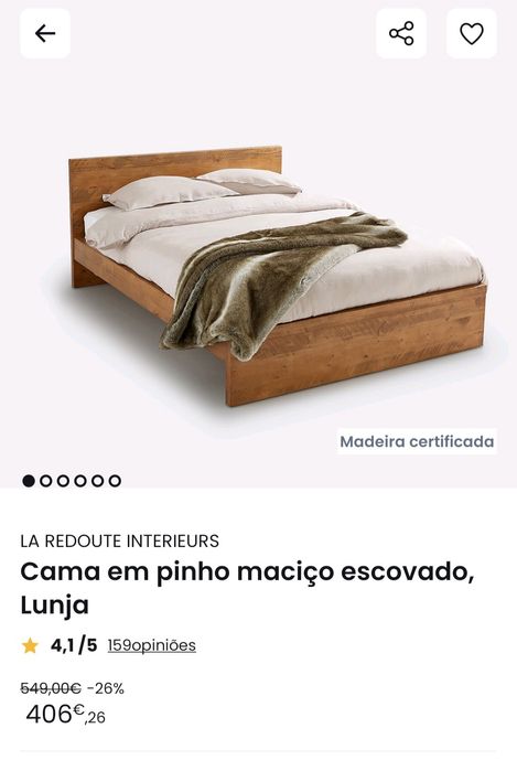 Vendo cama de casal (inclui estrado) de 160cm x 200cm.