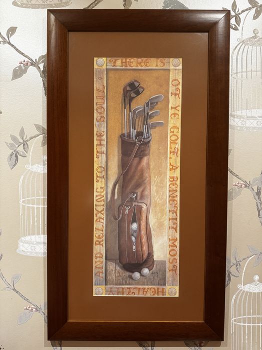 Gravura de golfe emoldurada