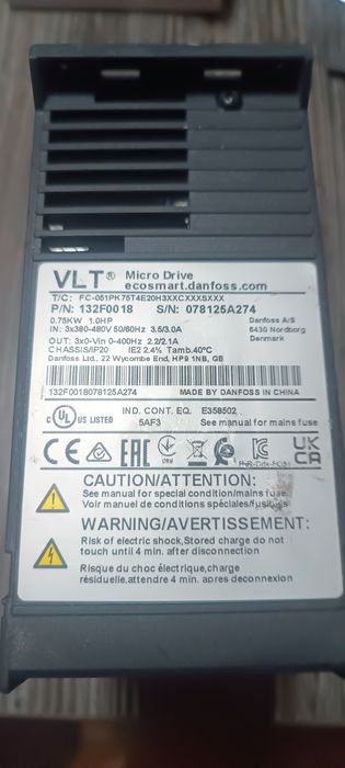 Danfoss VLT® Micro Drive FC-051PK75S2E20H частотний перетворювач