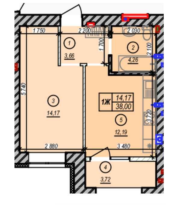 10 хв до Києва! 1-кімнатна 38 м² у новому ЖК!