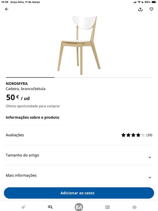 Conjunto de 4 Cadeiras Nordmira Ikea 4