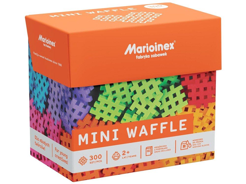 Kolorowe Klocki Waffle mini 300-elementów ZA4892