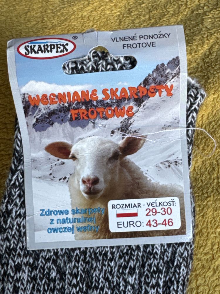 Skarpety wełniane Frotowe z Owczej Wełny 43-46