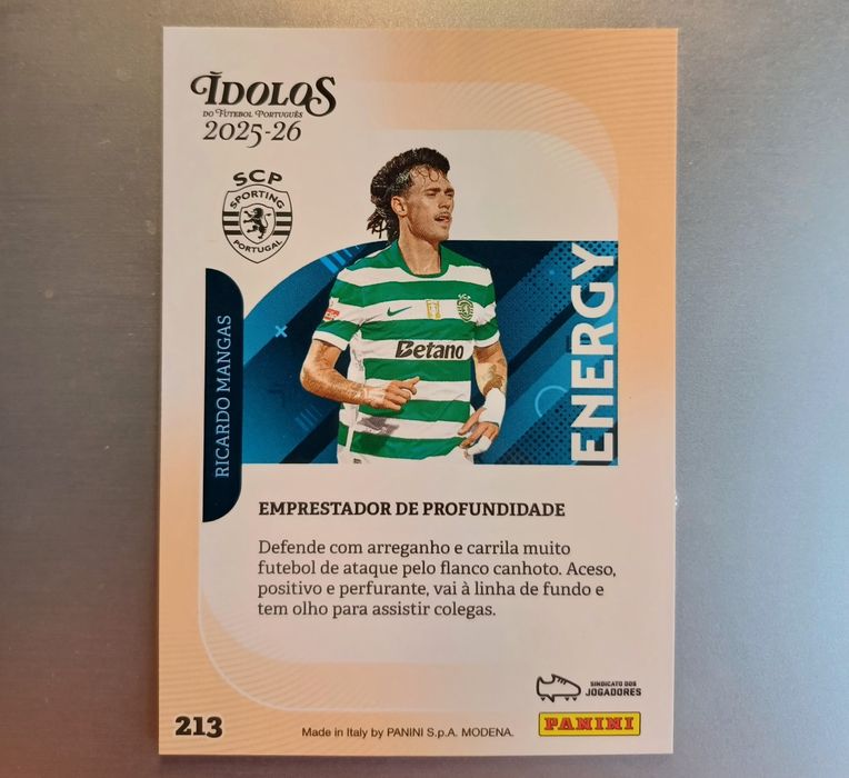 Ricardo Mangas - Carta Holográfica Energy Panini Ídolos 2025-26 | SCP