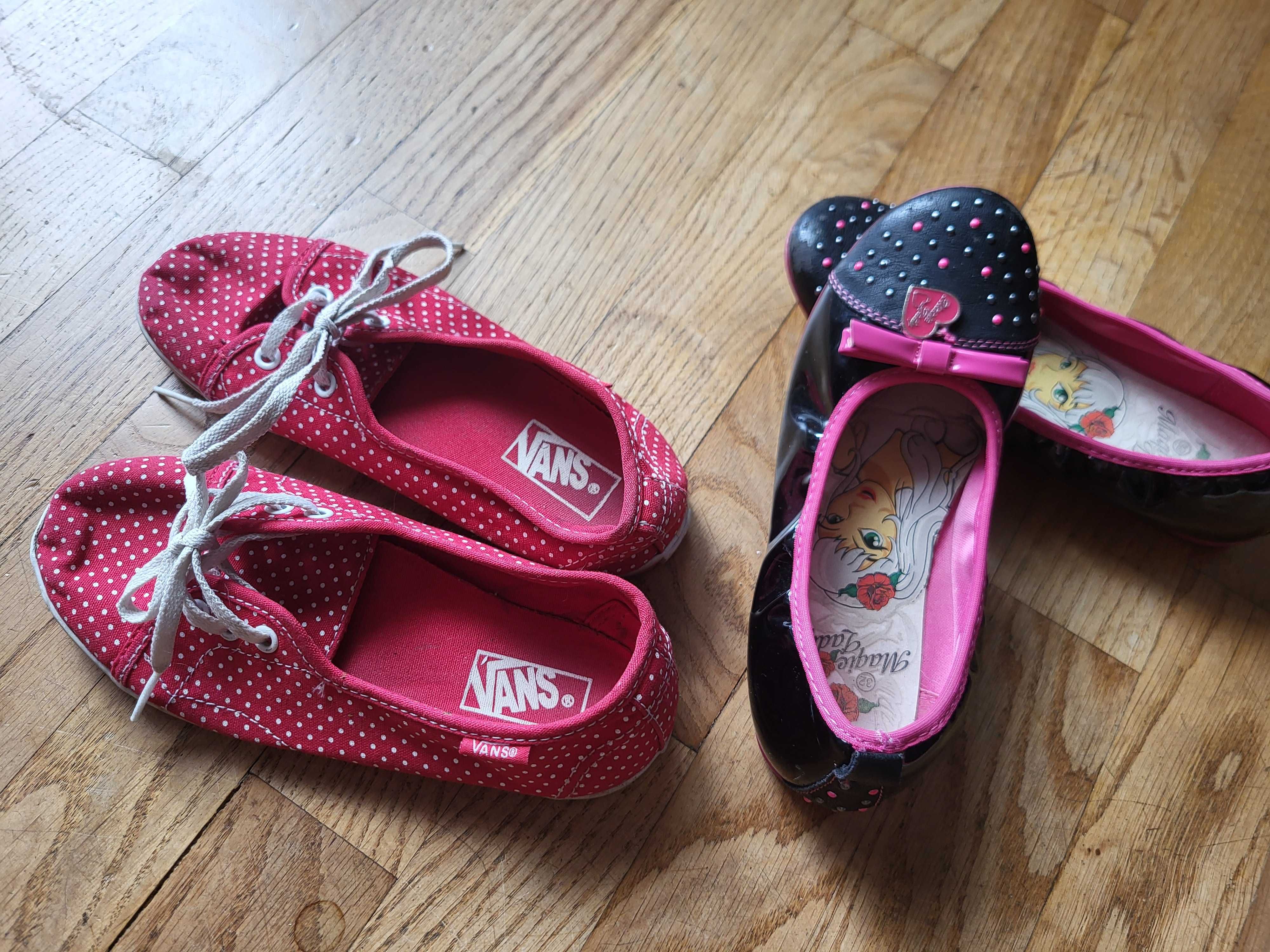 Dwie pary butów vans 31,5 i pantofle 32