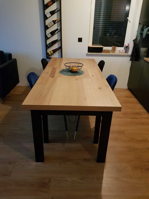 Stół prostokątny 160x90 cm, trzy dodatkowe wkładki!