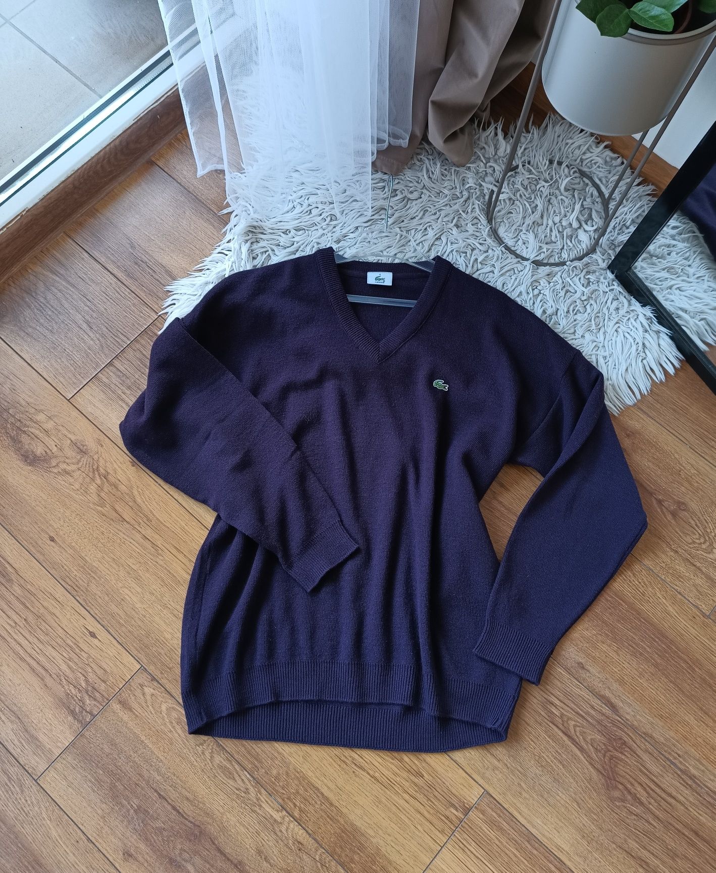 Wełniany sweter Lacoste oversize