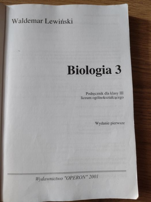 Biologia 3. W. Lewiński. Operon
