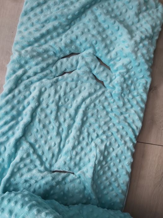 Śpiworek do wózka fotelika zaffiro niebieski minky ocieplany